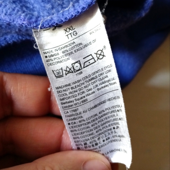 GAP  Logo Full -Zip Hoodie Sweater Jacket. Size XXL - Picture 7 of 8